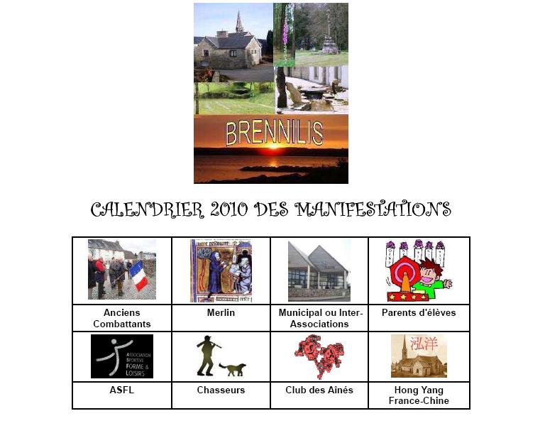 Calendrier 2010 des activit&eacute;s