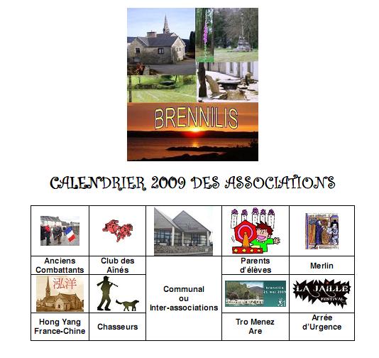 Calendrier 2009 des activit&eacute;s